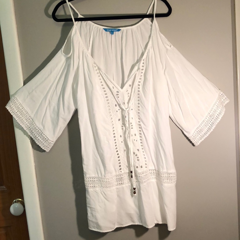 White crochet xl summer tunic coverup